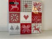 Christmas Napkins With Red and White Designs